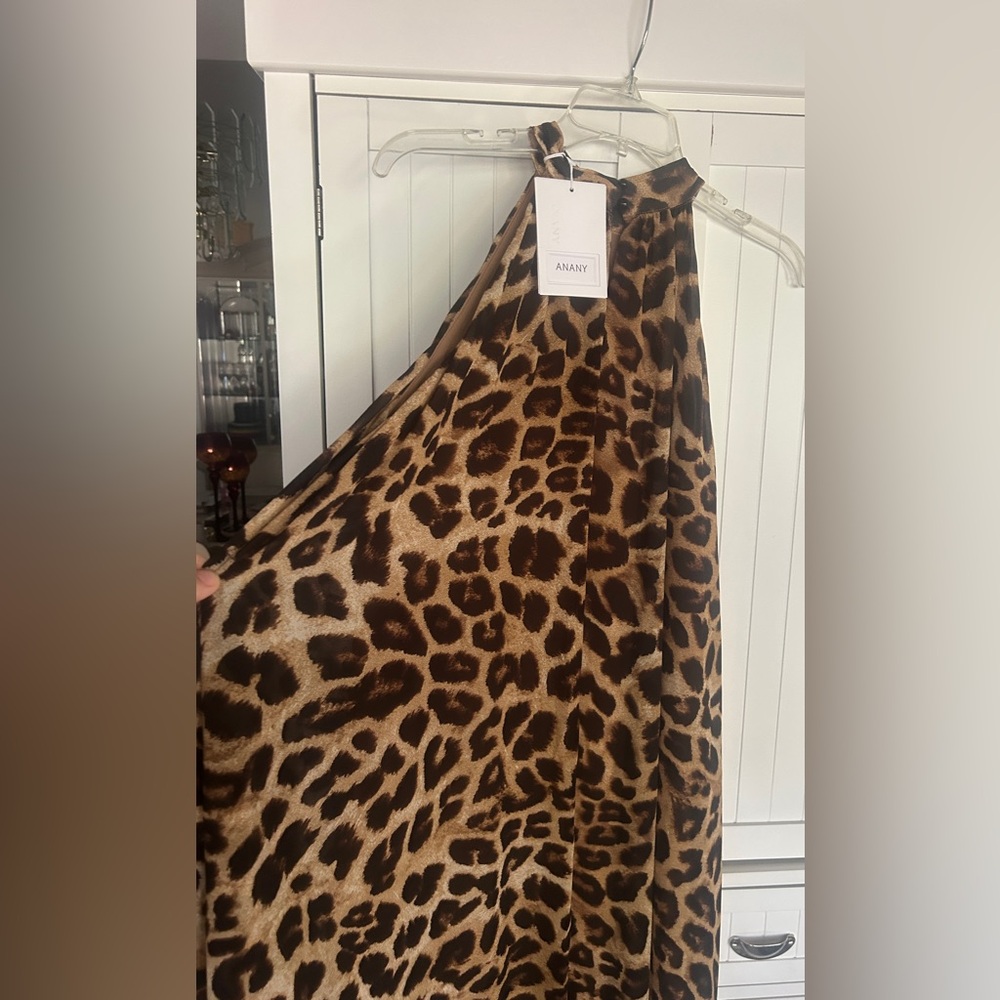 ANANY Leopard Print Halter Maxi Dress NWT - Picture 4 of 10